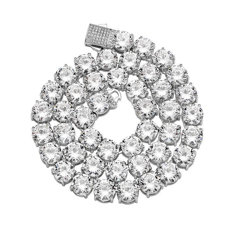 CARÁTIX 10mm Round CZ Tennis Chain Necklace – Claw-Set Iced Out Hip Hop Choker for Men & Women - CaratixJewelry
